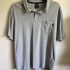 Men’s XL Gray Oakley Regular Fit Casual Short Sleeve Polo Shirt